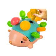 Jucarie educationala motricitate si senzoriala bebelusi, Arici pentru sortat cu 12 piese multicolore si mari, varsta recomandata +12 luni