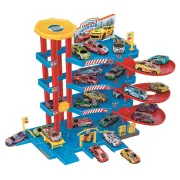 Mega garaj cu 5 etaje, 10 masini metalice, colorat, set de joaca