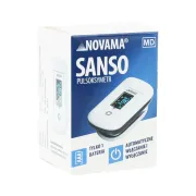 Pulsoximetru Novama Sanso, masoara saturatia de oxigen din sange si pulsul, algoritm de toleranta la miscare, ecran OLED bicolor, functie de schimbare a orientarii ecranului, Alb BITNovamaSanso