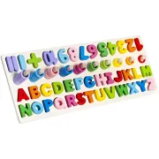 Puzzle lemn cu cifre si litere, Iso Trade