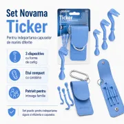 Set Novama Ticker pentru indepartarea capuselor de marimi diferite, 3 dispozitive cu forma de carlig, etui BITNovamaTicker