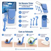 Set Novama Ticker pentru indepartarea capuselor de marimi diferite, 3 dispozitive cu forma de carlig, etui BITNovamaTicker
