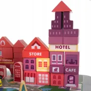 Set de constructie Kruzzel, 100 piese, colorat, 55x42cm