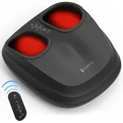 Aparat Masaj Picioare SUPORTO Reflexo Core cu Incalzire, Compresie si Telecomanda, Pentru relaxare Picior si Talpa, Beneficii de Reflexoterapie, Circulatie Imbunatatita, Role masat talpi si presopunctura, Tehnica Shiatsu, Negru SPTREFCORE