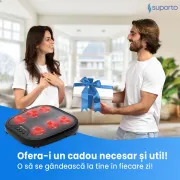 Aparat Masaj Picioare si Talpi SUPORTO Reflexo One, Reflexoterapie si Shiatsu, 3 Moduri de masat si Incalzire Terapeutica, Husa detasabila si lavabila, Negru SPTREFONE