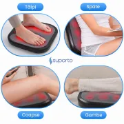 Aparat Masaj Picioare si Talpi SUPORTO Reflexo One, Reflexoterapie si Shiatsu, 3 Moduri de masat si Incalzire Terapeutica, Husa detasabila si lavabila, Negru SPTREFONE