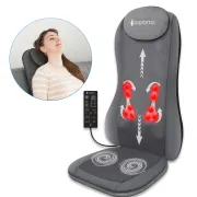 Aparat Masaj Spate SUPORTO Detenso 3D Max de tip Husa scaun de masaj cu Shiatsu si Vibromasaj, Perna Masaj cu Incalzire terapeutica, Reduce tensiunea si Relaxează Spatele, Functie Masaj 2D/3D, Cervical, Tintit, Rulare, Gri SPTDET3DMAX