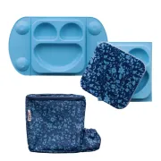 Baveta cu maneci si ventuze - fleur de jardin (albastru)