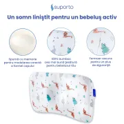 HUSA de schimb / Fata de perna pentru Perna ortopedica Baby nou nascuti 8-24 luni | Multicolora cu Dinozauri SPTHPBEDINO