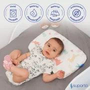 HUSA de schimb / Fata de perna pentru Perna ortopedica Baby nou nascuti 8-24 luni | Multicolora cu Iepurași SPTHPBER000