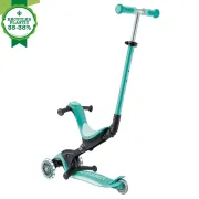 Trotineta Globber GO UP DELUXE ECOLOGIC 3 in 1, ghidon si scaun ajustabile pe inaltime, roti cu lumini, culoare verde FUNK646-706-1