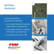 Umbrela parasolar carucior copii, protectie UV 80+, forma patrata 80 cm, reglabila 180&deg;, prindere universala anti-alunecare, verde, Reer ShineSafe 84283