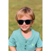 Babiators, Ochelari de soare pentru copii ultraflexibili, Classic Navigator: Jet Black   Lentile fumurii