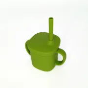 Cana cu pai si capac din silicon, Coccorito, Green