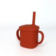 Cana cu pai si capac din silicon, Coccorito, Red