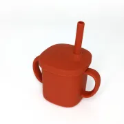 Cana cu pai si capac din silicon, Coccorito, Red
