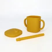 Cana cu pai si capac din silicon, Coccorito, Yellow