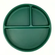Farfurie rotunda din silicon compartimentata, Coccorito, Dark Green