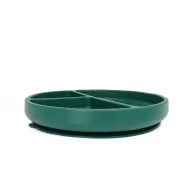 Farfurie rotunda din silicon compartimentata, Coccorito, Dark Green
