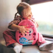 Olita portabila cu capac si maner My Carry Potty, Dragon roz