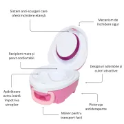 Olita portabila cu capac si maner My Carry Potty, Dragon roz