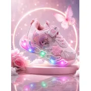 Pantofi sport cu luminite, model cu zana, piele ecologica, fete, roz ad30-8-7-8-r