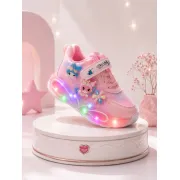 Pantofi sport cu luminite, model you and me, piele ecologica, fete, roz ad30-8-7x-r