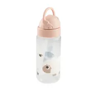 Sticla cu pai pentru copii Done by Deer Tiny Farm Roz Pudra 350 ml