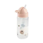 Sticla cu pai pentru copii Done by Deer Tiny Farm Roz Pudra 350 ml