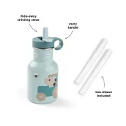 Sticla din inox pentru copii Done by Deer Tiny Farm Albastru 350 ml