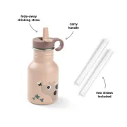 Sticla din inox pentru copii Done by Deer Tiny Farm Roz Pudra 350 ml