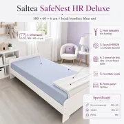 Saltea SafeNest HR Deluxe 180/60/6 cm pentru paturi, cu husa bumbac bleu uni - ASC6427968021757