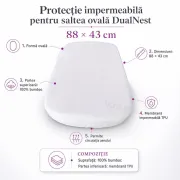 Protectie impermeabila saltea DualNest ovala 88x43cm - ASC6427968144210