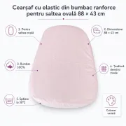 Cearsaf cu elastic din bumbac ranforce pentru saltea ovala 88x43 cm - ASC6427968144227