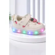 Adidasi albi cu luminite capsunele adt-19-1