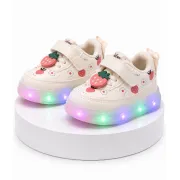 Adidasi albi cu luminite capsunele adt-19-1