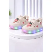 Adidasi albi cu luminite capsunele adt-19-1
