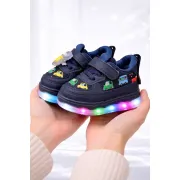 Adidasi bleumarine cu luminite masinute colorate adt-51-r