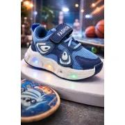 Adidasi cu luminite panda new style - navy blue adt-33-r
