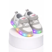 Adidasi gri cu luminite pentru baieti ursuletul panda adt-53-r