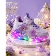 Pantofi sport cu luminite, model cu zana, piele ecologica, fete, mov ad30-8-7-7-r
