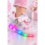 Pantofi sport cu luminite, model fairyland, piele ecologica, fete, roz ad30-77