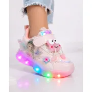 Pantofi sport cu luminite, model fairyland, piele ecologica, fete, roz ad30-77
