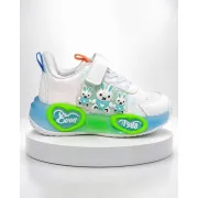 Pantofi sport cu luminite, model iepurasi, piele ecologica, fete, alb ad30-78