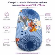 Cearsaf cu elastic din bumbac ranforce pentru saltea ovala de 123x73 cm - ASC754194982436