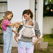 Baby Bjorn - Marsupiu ergonomic Baby Carrier Hold, Sand Gray, tesatura periata