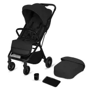 Carucior sport, Lionelo, Cloe Plus, Cu accesorii, Cadru din aluminiu, Pana la 22 kg, Usor, Pliere compacta pentru avion, cu o singura mana, Ideal pentru toate tipurile de suprafete, 6 luni+, Negru BYNLO-CLOE_PLUS_BLACK_ONYX