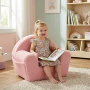 Fotoliu din burete, New Baby, Pentru copii, Cu buzunar lateral, Cu Husa detasabila, Din materiale certificate Oeko Tex Standard 100, Teddy Pink BYN59404