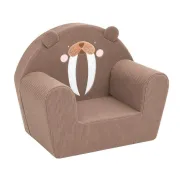Fotoliu din burete, New Baby, Pentru copii, Din tesatura de catifea reiata, Cu husa detasabila, Materiale certificate Oeko Tex Standard 100, Morsa BYN59541