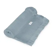 Muselina, Lionelo, Din bumbac, Lavabila la masina de spalat, Dimensiune mare 70x100 cm, Albastru BYNLO-MUSLIN_BLANKET_STONE_BLUE